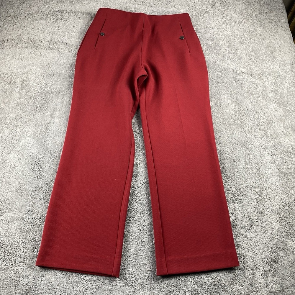 Rachel Roy Trouser Cropped Dress Pants Womens 4 Red Mid Rise